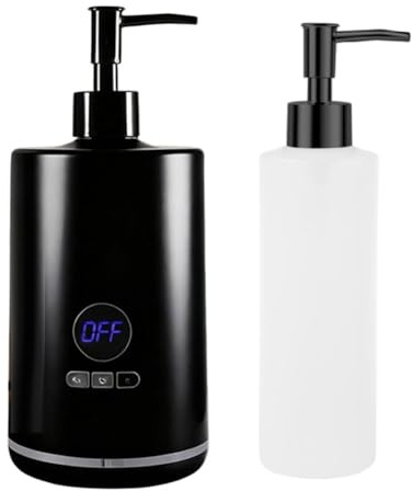 Akfldms Massage Oil Warmer Oil Digital Heater with Two Oil Bottles Lotion Oil Warmer, Body Oils Heater with Two Oil Bottle Dispenser, Constant Temperature for Spa, Salon and Barber Shops UK Plug