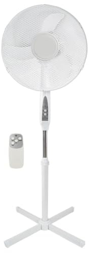 FLM SYSTEM Ventilatore a Piantana con Telecomando 40 cm – Ventilatore Silenzioso con 3 Modalità, Timer 7,5h e Base Antiscivolo, Ventilatore da Terra per Casa e Ufficio