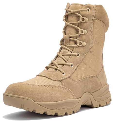 WIDEWAY Men's Tactical Work Boots Lightweight Military Combat Boot Army Desert Botas 8 inch