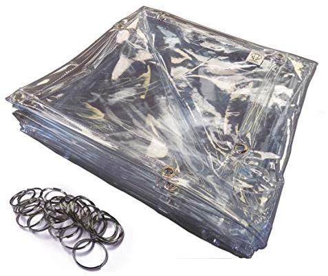 Tusker Vorhang aus PVC, schwer entflammbar, 1,83 m x 2,44 m, mit Ösen rundum und 51 mm Spaltringen
