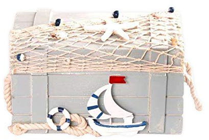 SESCO MYFAVORITES Schatzkiste aus Holz im sommerlichen Design (21,5x15x12,5, Holz)