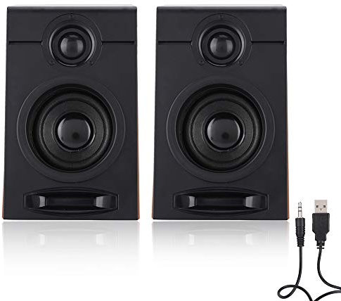 Dpofirs Altavoces Subwoofer de Escritorio con Puerto USB para Computadora, HiFi Altavoces Universales con Cable con Sonido Estéreo Envolvente para TV, PC, Teléfonos y Tabletas