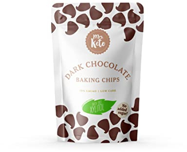 No Added Sugar 70% Dark Chocolate Chips by Mrs. Keto | Plant-Based, Low Carb Chocolate | 200g