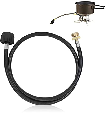 4 Ft Propanschlauch, Propanregler mit 1 lb bis 20 lb Gasschlauch Tankadapter Konverterrohr für Camping Herd BBQ Grill