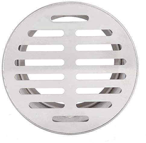 Nivvity Siphon de sol anti-blocage en acier inoxydable, couvercle amovible, rond, anti-odeurs, pour balcon, tuyaux d'évacuation extérieurs, tuyaux d'échappement, toit de balcon (110 ouvertures plates)