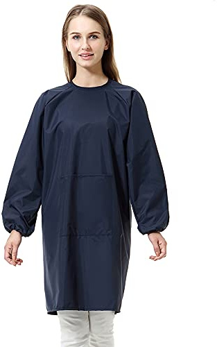 Langarm Schürze für Damen Malkittel Erwachsene Malschürze Bastelschürze