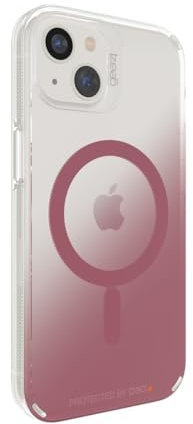 ZAGG Gear 4 Milan Snap D30 Protective Case for iPhone 13, 5G, Slim, Shockproof, Wireless Charging, (Clear/Rose)