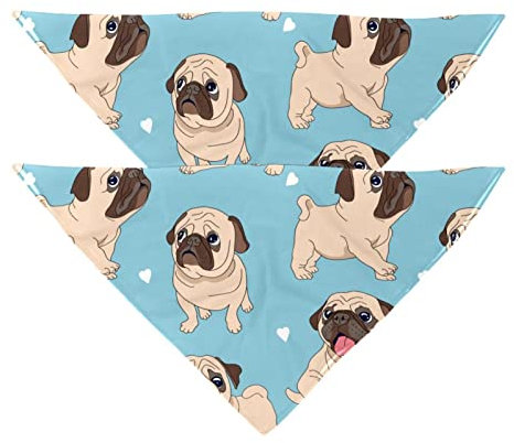 Hunde-Halstuch, Mops, Welpen, Mädchen, Jungen, Haustier-Lätzchen, Halstuch, waschbar, Zubehör für kleine, mittelgroße und große Hunde, Welpen, Katzen, Haustier, 2 Stück