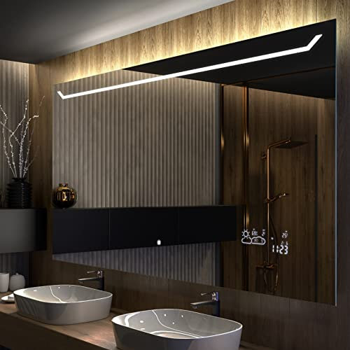 Artforma Badspiegel mit Beleuchtung - Led Spiegel Bad - 80x100 - Badezimmerspiegel Nach Maß - auf Individuelle Bestellung Gefertigt - Modernes Design - Mit Rahmen