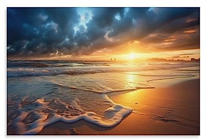 AYAROS Sonnenuntergang Meer Strand Ölgemälde Poster Sonnenaufgang über dem Meer Landschaft Foto Wandkunst Drucke Malerei für Haus Zimmer Dekoration Geschenk