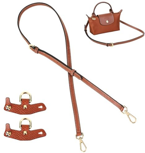 AMOTOFO Frauen Leder Schulterriemen Trageriemen,Tasche Schultergurte Gurt Riemen für Geldbörse Handtaschen,verstellbare Ersatz Crossbody Bag Strap Tragegurt Umhängegurt (Braun), B2