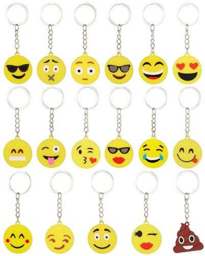 30 PZ Emoji Portachiavi Emoticon Porta Chiavi Idea bomboniera pensierino omaggi regalino Gadget Dopo Festa Compleanno Bambini Adulti,Smile Regalo Pensierini Bomboniere Compleanno Bambini Adulti Natale