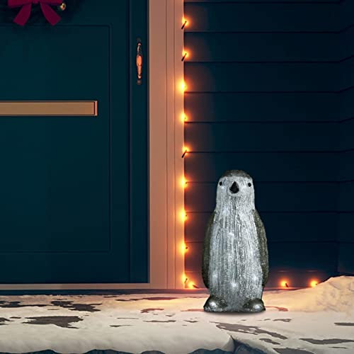 Weihnachtsfigur Pinguin Acryl Indoor und Outdoor'Weihnachtsdeko, Beleuchtet Aussen, Outdoor Weihnachtsdeko, Wheinachtsdecko, 30 cm