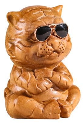Abaodam Tiger Figur Aus Holz Dekorativer Tiger Aus Grünem Sandelholz Für Tisch Und Zuhause Handgefertigtes Animal Ornament Stilvoller Desktop Dekoartikel
