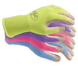 Showa Atlas 370 Nitrile Grip Coated Work Glove - Assorted Colors 4-Pack (Large)