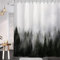 IGINOA Duschvorhang 180x200 mit Ösen Antischimmel Wald Stoff Shower Curtains Grün Mit Magnet Lustig Badevorhang Schimmelresistent mit Magnet Badewanne Vorhang Textil Dunkelgrün Pflanzen