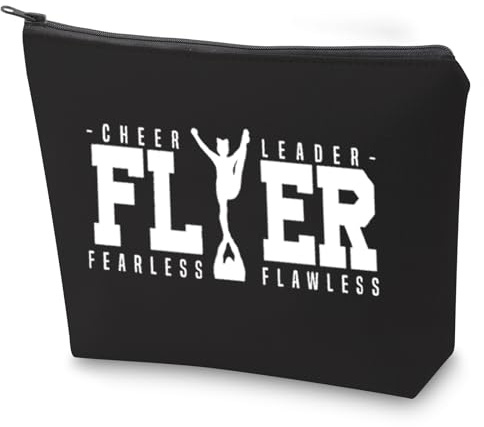 Cheerleading Kosmetiktasche Cheer Leader Fearless Makeup-Tasche mit Reißverschluss Cheerleader Survival Kit Cheer Team Geschenk, BL Fler, 23.5*17 cm, Nein