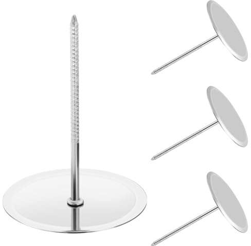 Ciieeo Cake Piping Nails Stainless Steel Cake Nails for Even Baking Flower Nail for Icing Roses Carnations and Petal Paste 4 Pack Decorating Tools for DIY Cupcake Decorating