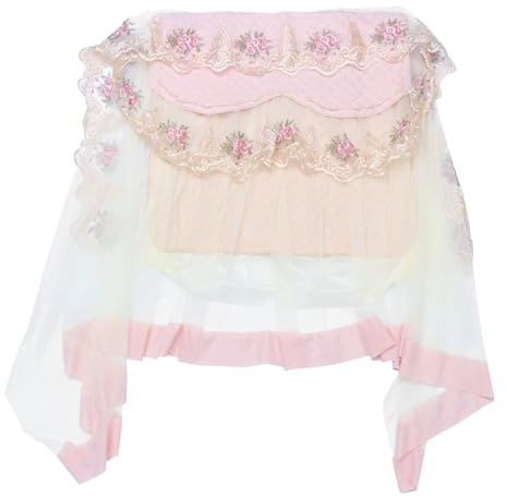 Housse de Protection pour Lave-linge à Rouleau, Rose, 1 Pièce | Tissu Peau de Pêche Dentelle, Finition Soignée, Protège des Rayures Décoloration