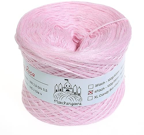 Bobbel einfarbig 200g - 760m 4 fädig Bobbel Wolle Farbverlaufsgarn handstrickgarn stricken häkeln (Baby Rosa)
