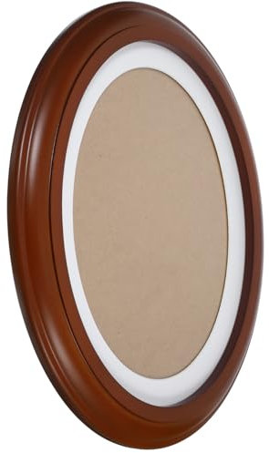 Kichvoe Ovaler Holz Fotorahmen 12 Zoll 28.5X24X2.7 Cm Vintage Wandbilderrahmen Braun Für Wohnzimmer Schlafzimmer Dekoration