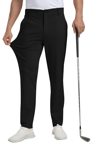 MoFiz Pantalon de Golf Homme Extensible Pantalon de Travail Décontracté Coupe Ajustée Stretch Sport Pants 30/32 avec 5 Poches