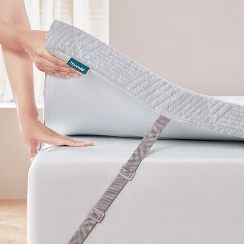 Bonnvia® Topper 120x200cm H3/H4 Gel, Matratzen Topper 120x200 Schlafsofa Bett Gelschaum, Matratzentopper 120x200 Boxspringbett Gel Bezug Kaltschaum 7CM Höhe