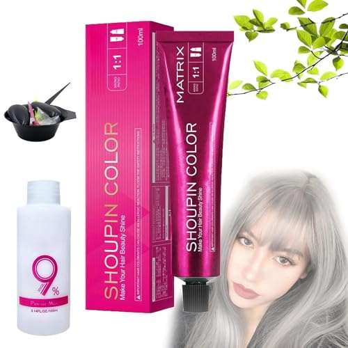 Beryour Hair Color Cream Kit - No Bleach Nourishing Dye, Shoupin Color (Grey, One Size)