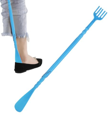 Acunny Rascaespalda larga, rascador de espalda de mano, garra de rascar la espalda con mango largo - calzador para aliviar la picazón, rascador de espalda largo para picar la espalda y ponerse zapatos