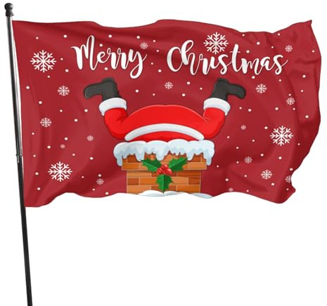 Weihnachtsmann-Flagge, 90 x 152 cm, für draußen, Garten, Hof, Banner