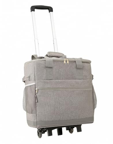 Isolierter Rollkühler – auslaufsichere, weiche Kühltasche mit Rollen, tragbarer faltbarer Kühler auf Rädern, geeignet für Einkaufen, Picknick, Grillen, Strand