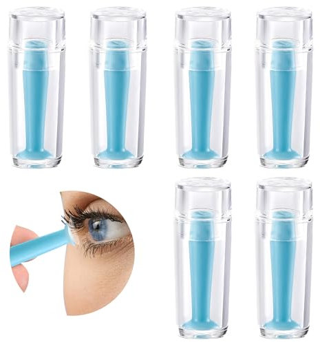 6 Stück Kontaktlinsen Einsetzhilfe,Kontaktlinsen Sauger,Kontaktlinsen Entferner,Kontaktlinsensauger,Kontaktlinsen Sauger Harte Linsen,für Weiche und Harte Linsen (Blau)