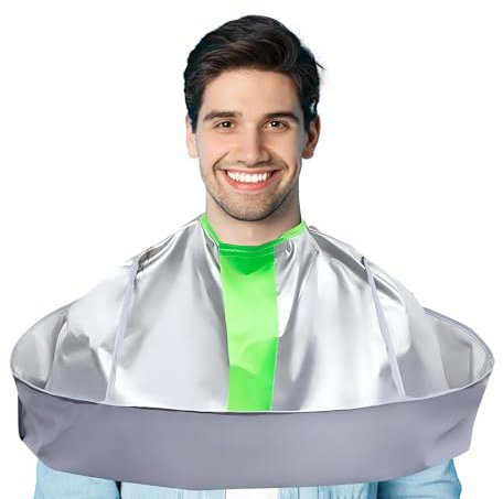 WEIPUER Mantelle da taglio per capelli per adulti Ombrello Design parrucchiere Cape Tenere i capelli lontano da vestiti e pavimento, grigio., Taglia unica