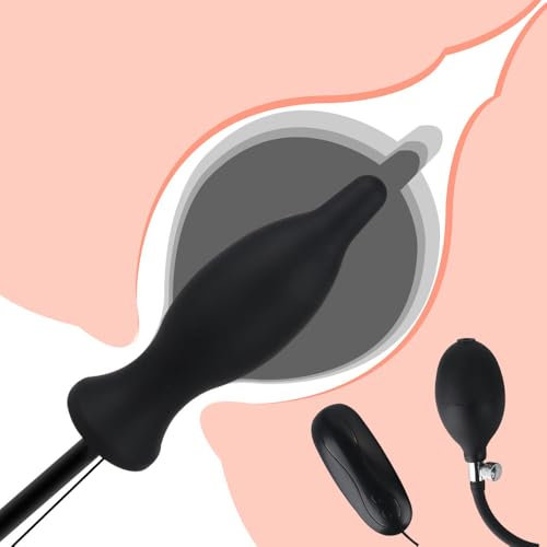 GKLWEJ Vibratori gonfiabili con plug anale, vibratore anale in silicone con telecomando e pompa, dildo vibrante gonfiabile, giocattolo del sesso anale per donne uomini coppie