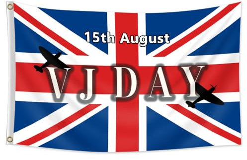 2025 VJ Day 80th Anniversary Flag - 15 Aug 1945 - 5ft x 3ft, Print Vivid Color & UV Fade Resistant - Victory in Japan 80 Years Memorabilia