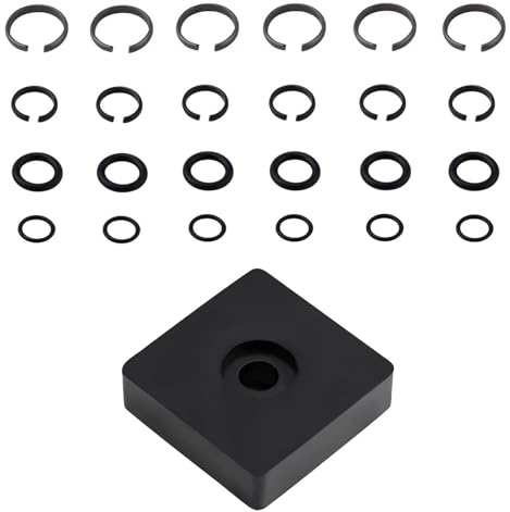 GIONAR Lot de 12 bagues de retenue pour clé à chocs Milwaukee, 6 ensembles de 3/8 et 6 ensembles de bague de retenue de 1,27 cm, joint torique et 1 outil d'installation, pour pistolet à choc