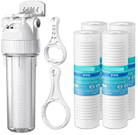Osmoseanlage 5-Mikron-Sediment-Wasserfiltersystem for das ganze Haus, Vorfilter, 10-Zoll-PPFcotton-Vorfilter(Host and 5x Filter)
