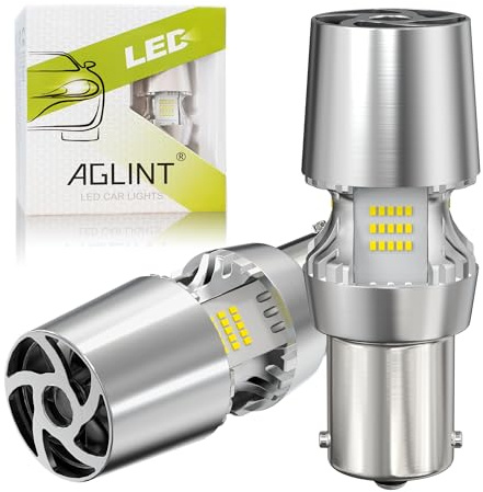 AGLINT 1156 P21W LED Ampoule CANBUS 54SMD pour Feu de Recul DRL Blanc 2Pcs | P21W LED Sans Erreur Anti-Hyper Flash BA15S 382 12V pour Voiture Feux de Jours Freinage Clignotant Arrière de Brouillard