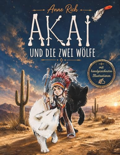 AKAI und die zwei Wölfe.: Indianer Kinderbuch ab 6 Jahren | Gute Nacht Geschichten zum Träumen | Fantasiereisen für Kinder | Selbstregulation