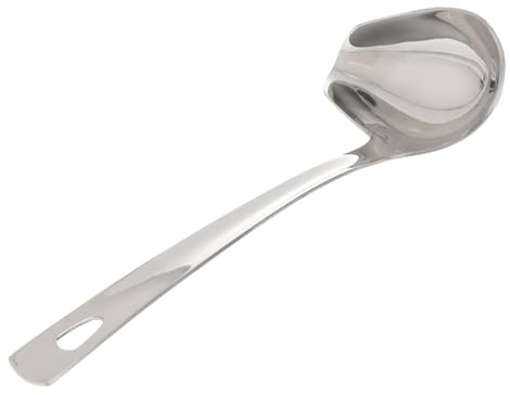 Healifty 1pezzi Cucchiaio Per Condire in Acciaio Resistente Cucchiaio Da Salsa Posate Da Tavola Design Creativo Per Versare Salsa Uso in Cucina e Ristoranti Facile Da Usare e Pulire