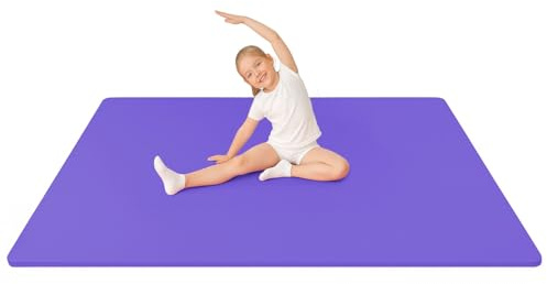 Gym Mat Tappetino da Ginnastica Lilla Grande 200x140x1 cm | Per Bambini e Adulti | Yoga Pilates Fitness Allenamento a Casa | Antiscivolo Confortevole Arrotolabile | Senza PVC e Atossico | Aerobik