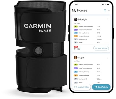 Garmin Blaze Sistema de Bienestar equino, Envoltura de Cola y Sensor fácil de Usar, información sobre Salud y Bienestar