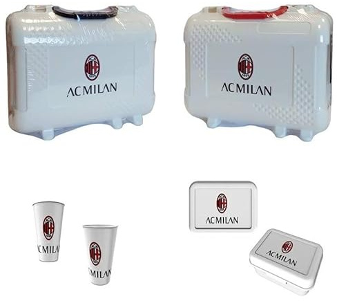 ILS I LOVE SHOPPING Valigetta con Maniglia + Portamerenda e Bicchiere Milan - Prodotto Originale - Made in Italy - Lavabile Il lavastoviglie -