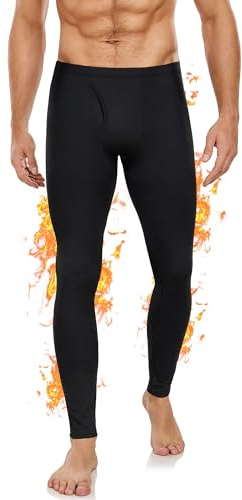 BENNIES Men's Thermal Underwear Thermal Trousers Long Johns Base Layer Warm Winter Ski Functional Underwear Leggings for Everyday Runing Skiing Sports Black 3XL
