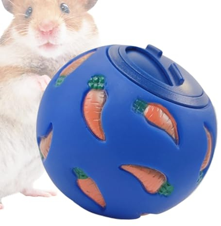 VUKHWX Futterspender Spielzeug für Haustiere, Interaktiver Snackball für Kaninchen & Kätzchen, Slow Feeder mit Verstellbaren Öffnungen, Bunny Ballspender, langsames Füttern, Snackspender (Blau)