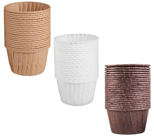 BESPORTBLE 150 Cápsulas para Hornear Muffins y Pasteles Vasos de Papel Prensado Resistentes al Calor Colores Surtidos Natural y Silicona 150 Unidades para Repostería y Fiestas