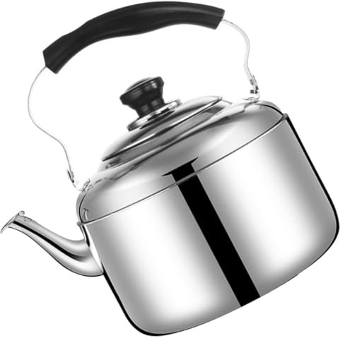 MAGICLULU Bollitore Fischiante con Manico Ergonomico da 5l in Acciaio Inossidabile e Fondo Piatto, Teiera da Fornello per Cucina a Induzione