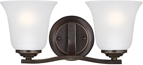 Generation Lighting 4439002EN3-782 Transitional Two Light Wall/Bath from Seagull - Emmons Collection in Bronze/Dark Finish,