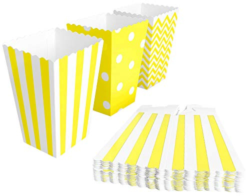 BangShou - 60 gelbe Popcornschachteln für Süßigkeiten, Popcorn und Kekse