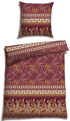 LIVING DREAMS Satin Bettwäsche BALIM 155 cm x 220 cm rot